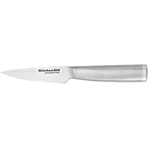 KitchenAid Gourmet Forged Triple-Rivet Serrated Bread Knife with Custom-Fit Blade Cover, 8-inch, Sharp Kitchen Knife, Japanese Stainless Steel Blade, Black(3.5-Inch Paring Knife)