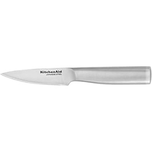 KitchenAid Gourmet Forged Triple-Rivet Serrated Bread Knife with Custom-Fit Blade Cover, 8-inch, Sharp Kitchen Knife, Japanese Stainless Steel Blade, Black(3.5-Inch Serrated Paring Knife)